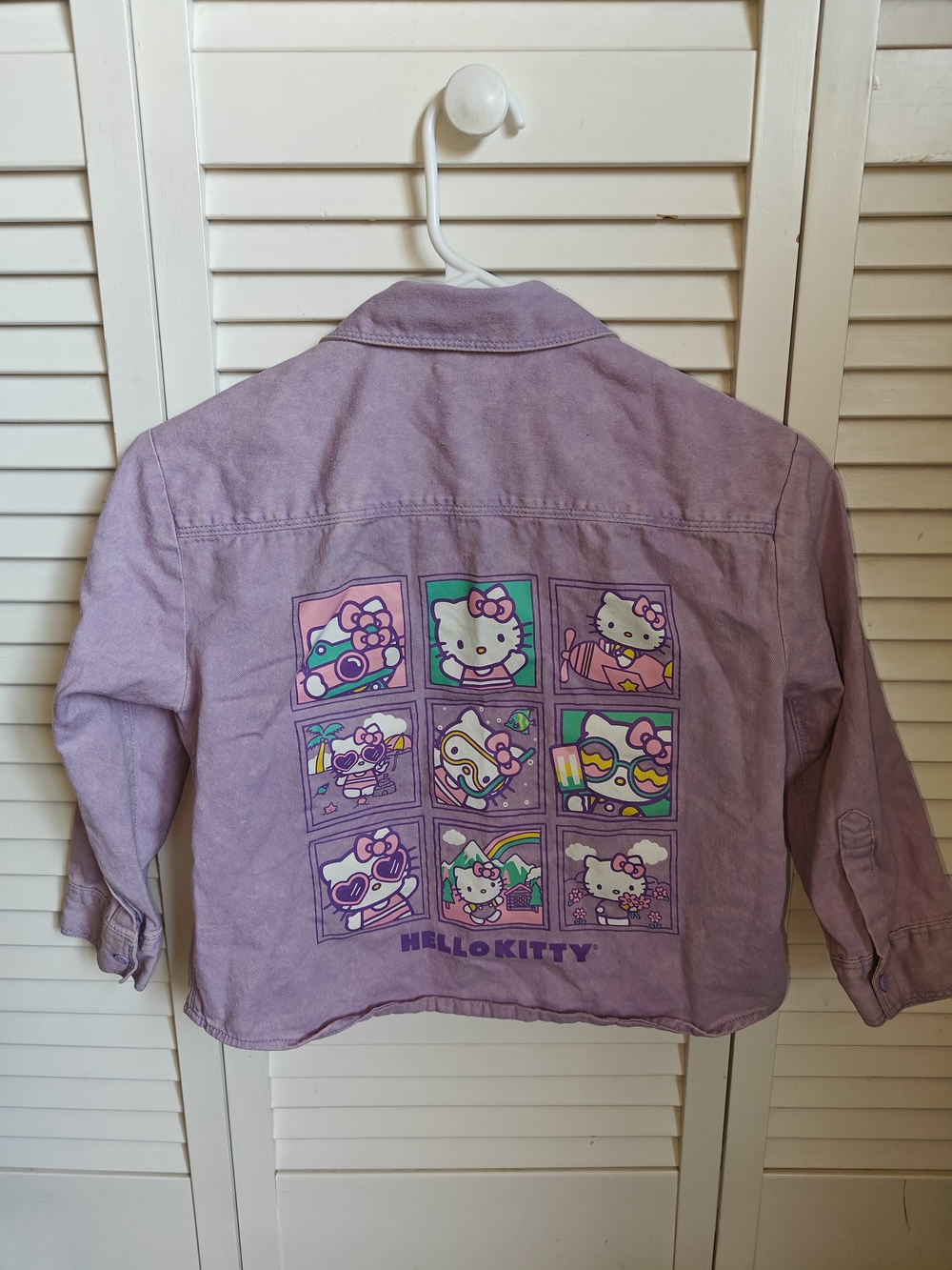 Hello Kitty Character Denim Shirt Jacket Purple Size Small 6x/7